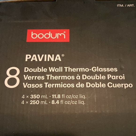 NIB Bodum Pavina Coffee Latte Wine Double walled glassware - Picture 3 of 6